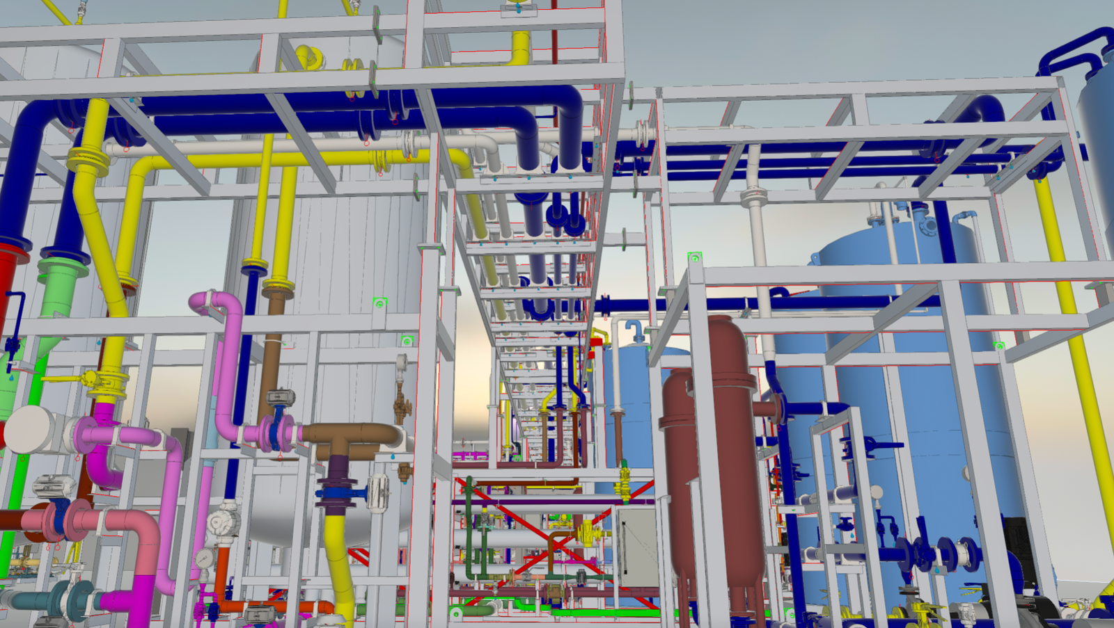 3D racks de tuberías de planta de tratamiento de aguas en central de ciclo combinado de Ostroleka